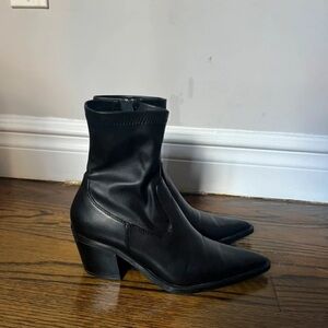Zara Black Ankle Boots with Block Heel